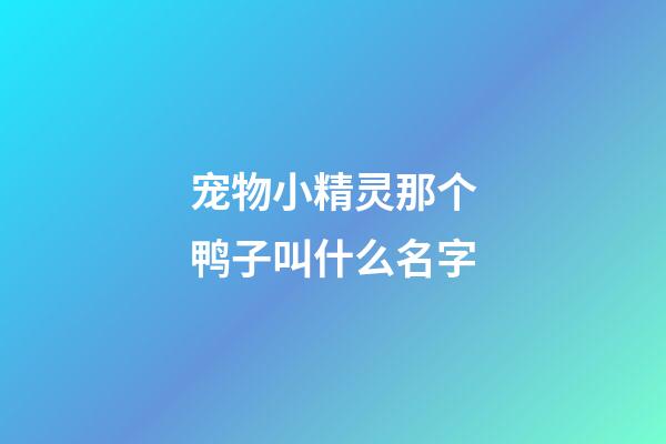 宠物小精灵那个鸭子叫什么名字
