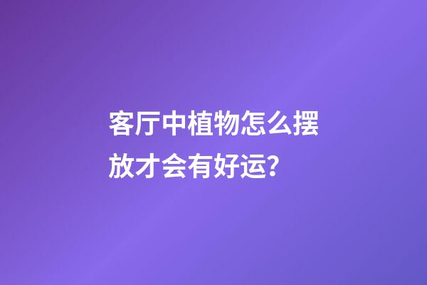 客厅中植物怎么摆放才会有好运？