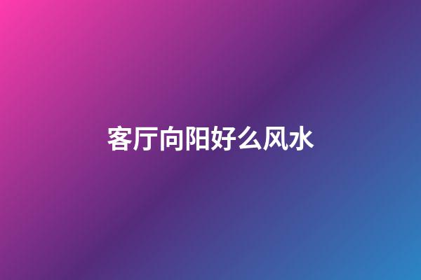 客厅向阳好么风水