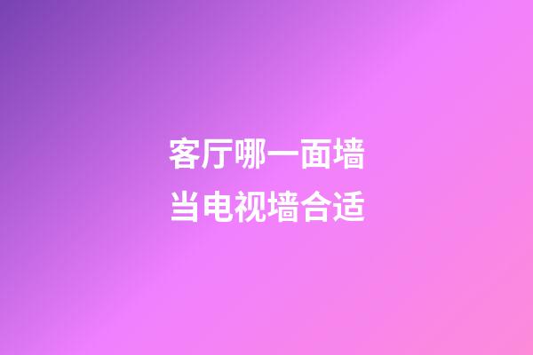 客厅哪一面墙当电视墙合适