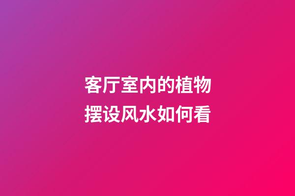 客厅室内的植物摆设风水如何看