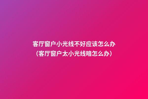 客厅窗户小光线不好应该怎么办（客厅窗户太小光线暗怎么办）