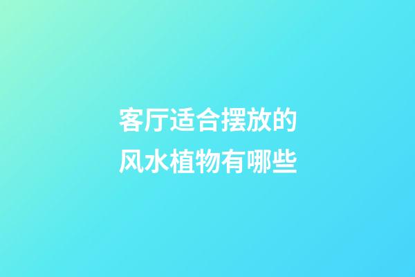 客厅适合摆放的风水植物有哪些