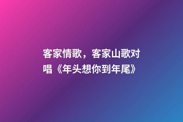客家情歌，客家山歌对唱《年头想你到年尾》-第1张-观点-玄机派
