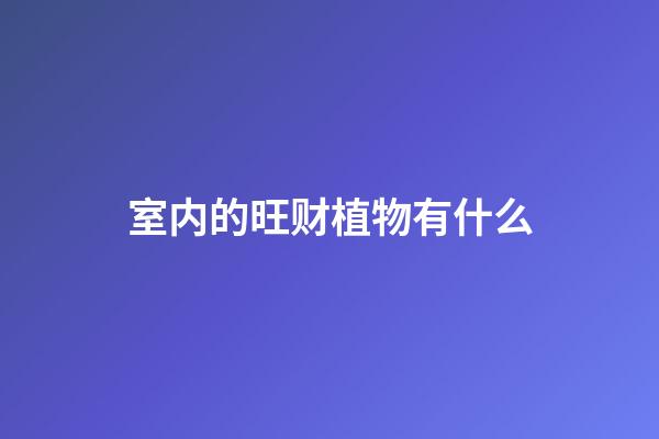 室内的旺财植物有什么
