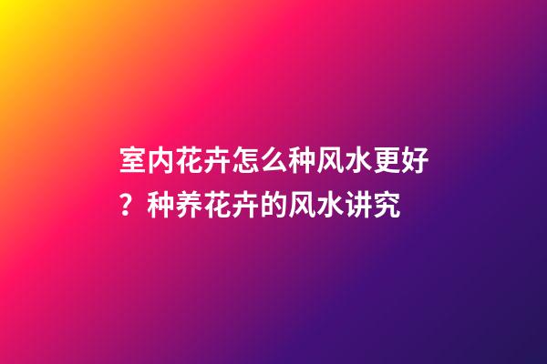 室内花卉怎么种风水更好？种养花卉的风水讲究