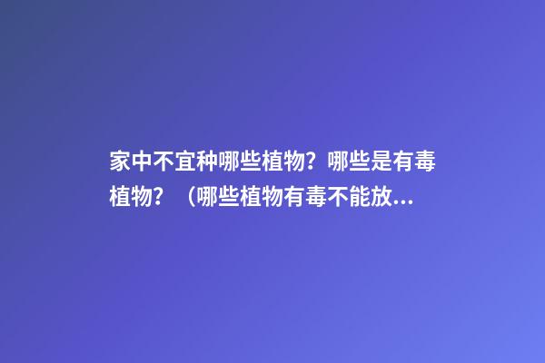 家中不宜种哪些植物？哪些是有毒植物？（哪些植物有毒不能放家里）