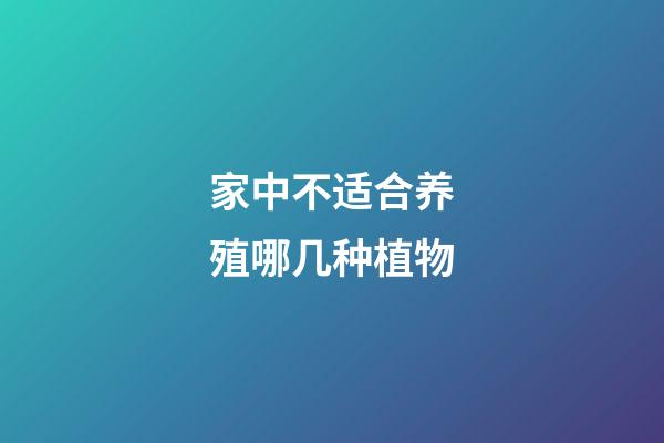 家中不适合养殖哪几种植物