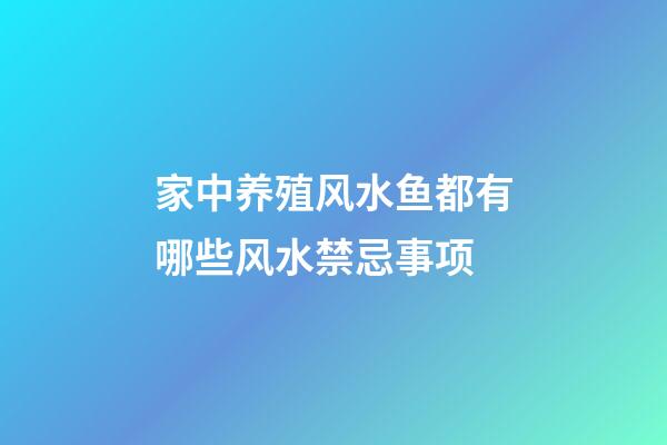 家中养殖风水鱼都有哪些风水禁忌事项