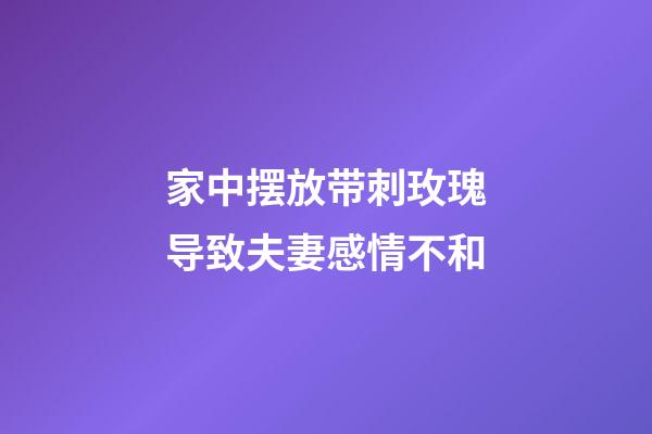 家中摆放带刺玫瑰导致夫妻感情不和