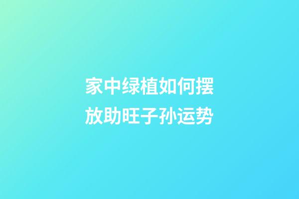 家中绿植如何摆放助旺子孙运势