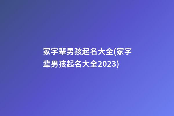 家字辈男孩起名大全(家字辈男孩起名大全2023)