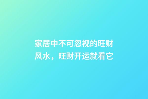 家居中不可忽视的旺财风水，旺财开运就看它