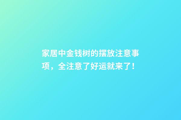 家居中金钱树的摆放注意事项，全注意了好运就来了！