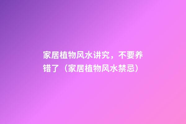 家居植物风水讲究，不要养错了（家居植物风水禁忌）