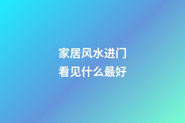 家居风水进门看见什么最好