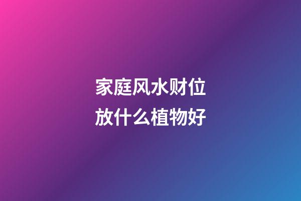 家庭风水财位放什么植物好