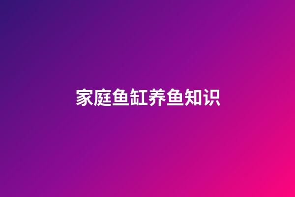 家庭鱼缸养鱼知识