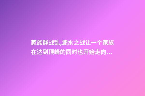 家族群战乱,淝水之战让一个家族在达到顶峰的同时也开始走向衰落-第1张-观点-玄机派