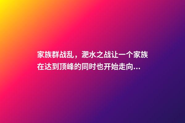 家族群战乱，淝水之战让一个家族在达到顶峰的同时也开始走向衰落-第1张-观点-玄机派
