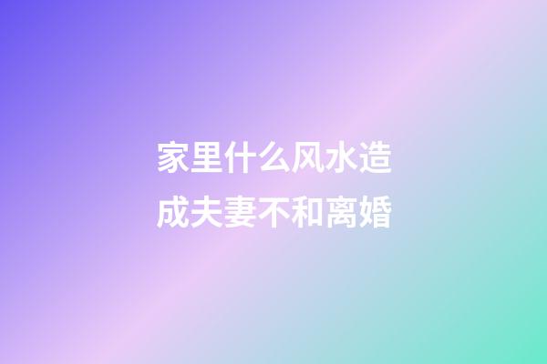 家里什么风水造成夫妻不和离婚