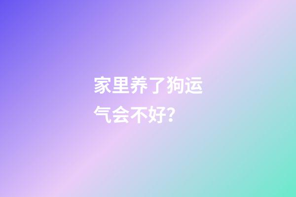 家里养了狗运气会不好？