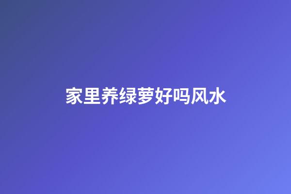 家里养绿萝好吗风水