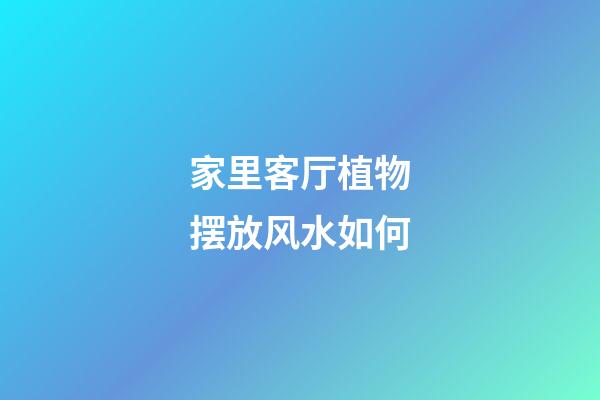 家里客厅植物摆放风水如何