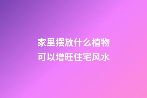 家里摆放什么植物可以增旺住宅风水