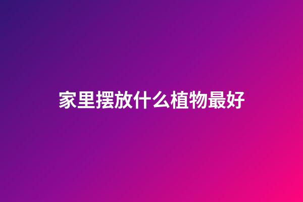 家里摆放什么植物最好