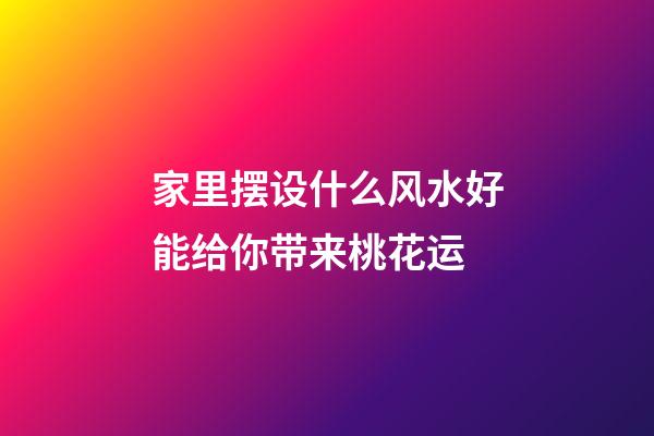 家里摆设什么风水好能给你带来桃花运