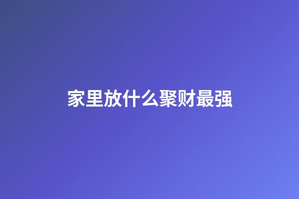 家里放什么聚财最强