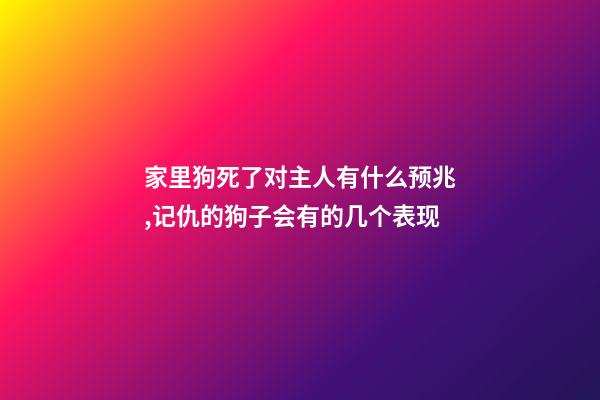家里狗死了对主人有什么预兆,记仇的狗子会有的几个表现-第1张-观点-玄机派