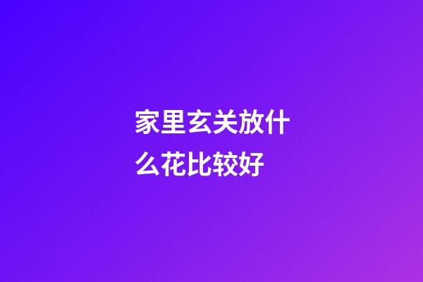 家里玄关放什么花比较好