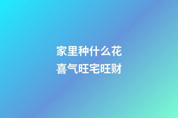 家里种什么花喜气旺宅旺财