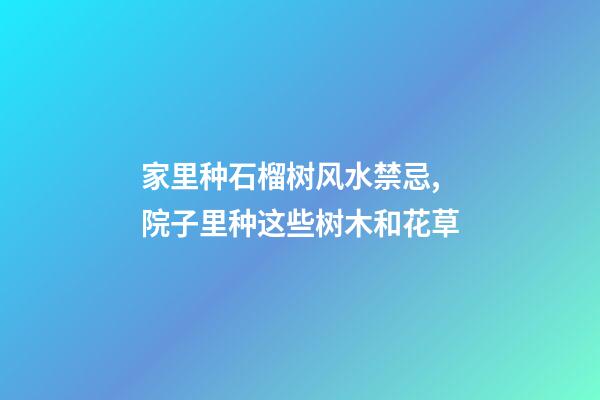 家里种石榴树风水禁忌,院子里种这些树木和花草-第1张-观点-玄机派