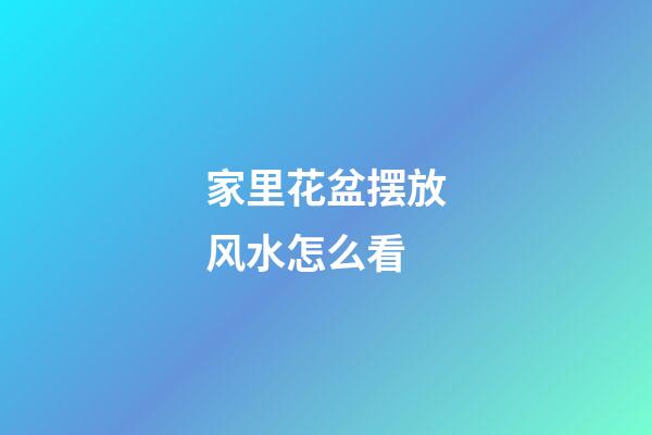 家里花盆摆放风水怎么看