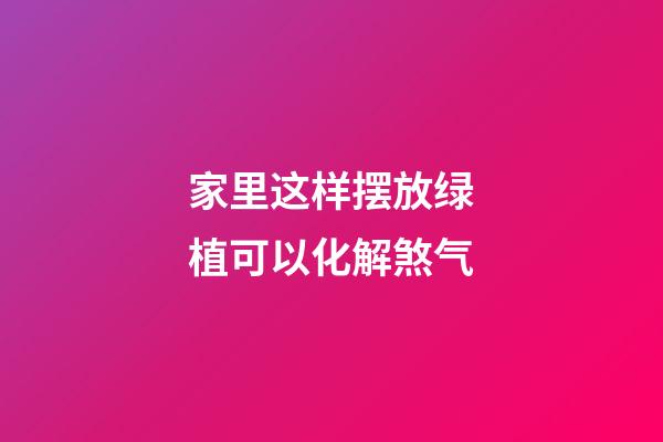家里这样摆放绿植可以化解煞气