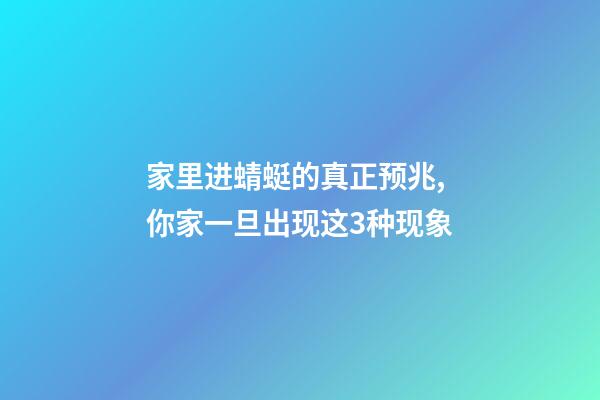 家里进蜻蜓的真正预兆,你家一旦出现这3种现象-第1张-观点-玄机派