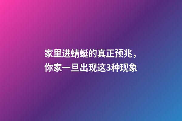 家里进蜻蜓的真正预兆，你家一旦出现这3种现象-第1张-观点-玄机派