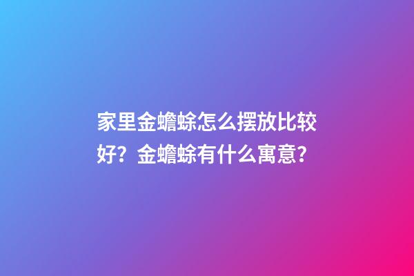 家里金蟾蜍怎么摆放比较好？金蟾蜍有什么寓意？