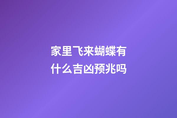 家里飞来蝴蝶有什么吉凶预兆吗