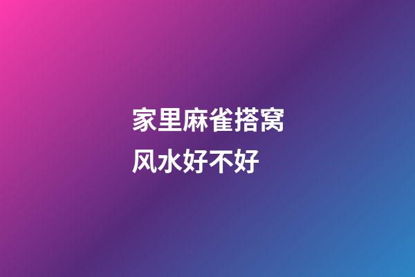 家里麻雀搭窝风水好不好