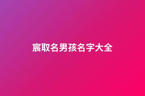 宸取名男孩名字大全