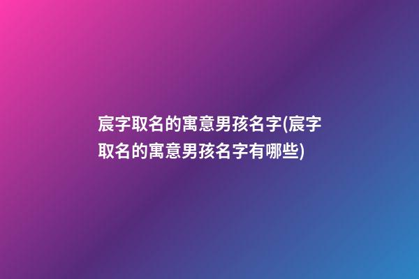 宸字取名的寓意男孩名字(宸字取名的寓意男孩名字有哪些)