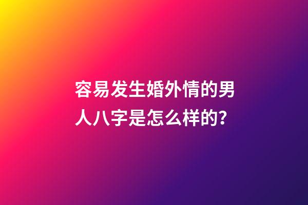容易发生婚外情的男人八字是怎么样的？