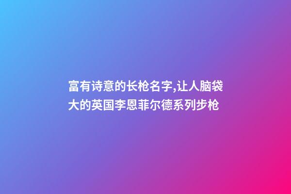 富有诗意的长枪名字,让人脑袋大的英国李恩菲尔德系列步枪-第1张-观点-玄机派