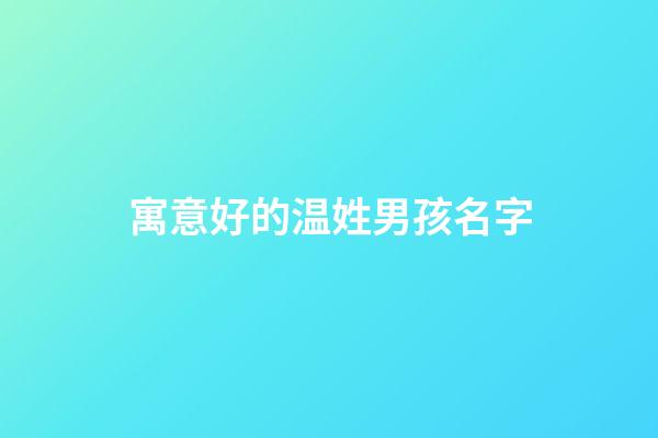 寓意好的温姓男孩名字
