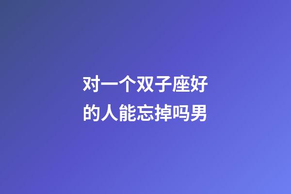 对一个双子座好的人能忘掉吗男-第1张-星座运势-玄机派