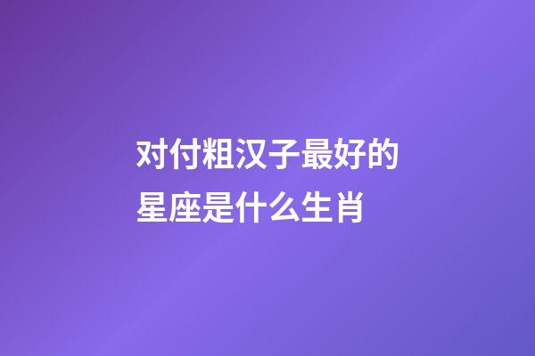对付粗汉子最好的星座是什么生肖